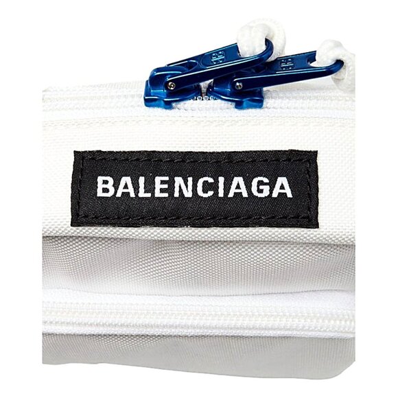 NWT Balenciaga Nasa Logo Phone Holder Crossbody Bag White Recycled Nylon - Picture 6 of 12
